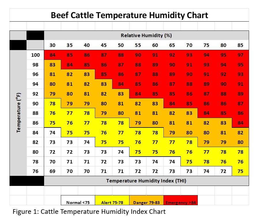 Figure 1 THI Chart August 2018 BeefWatch Mariah Woolsoncroft Rob Eirich Heat Stress